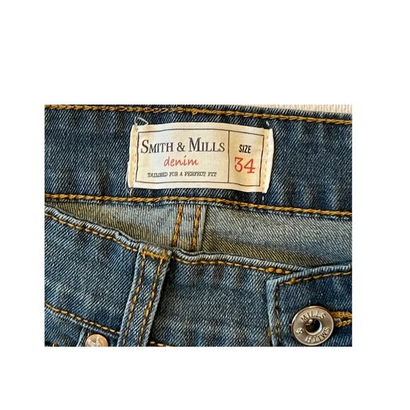 Smill & Mills Blue Distressed Stretch Jeans Mens 34x30 - Picture 2 of 6